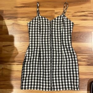 Checkered zip dress